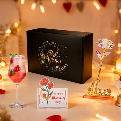 Regalo para mamá Copa de vino Best Mom Ever Galaxy Forever Rose con soporte dorado