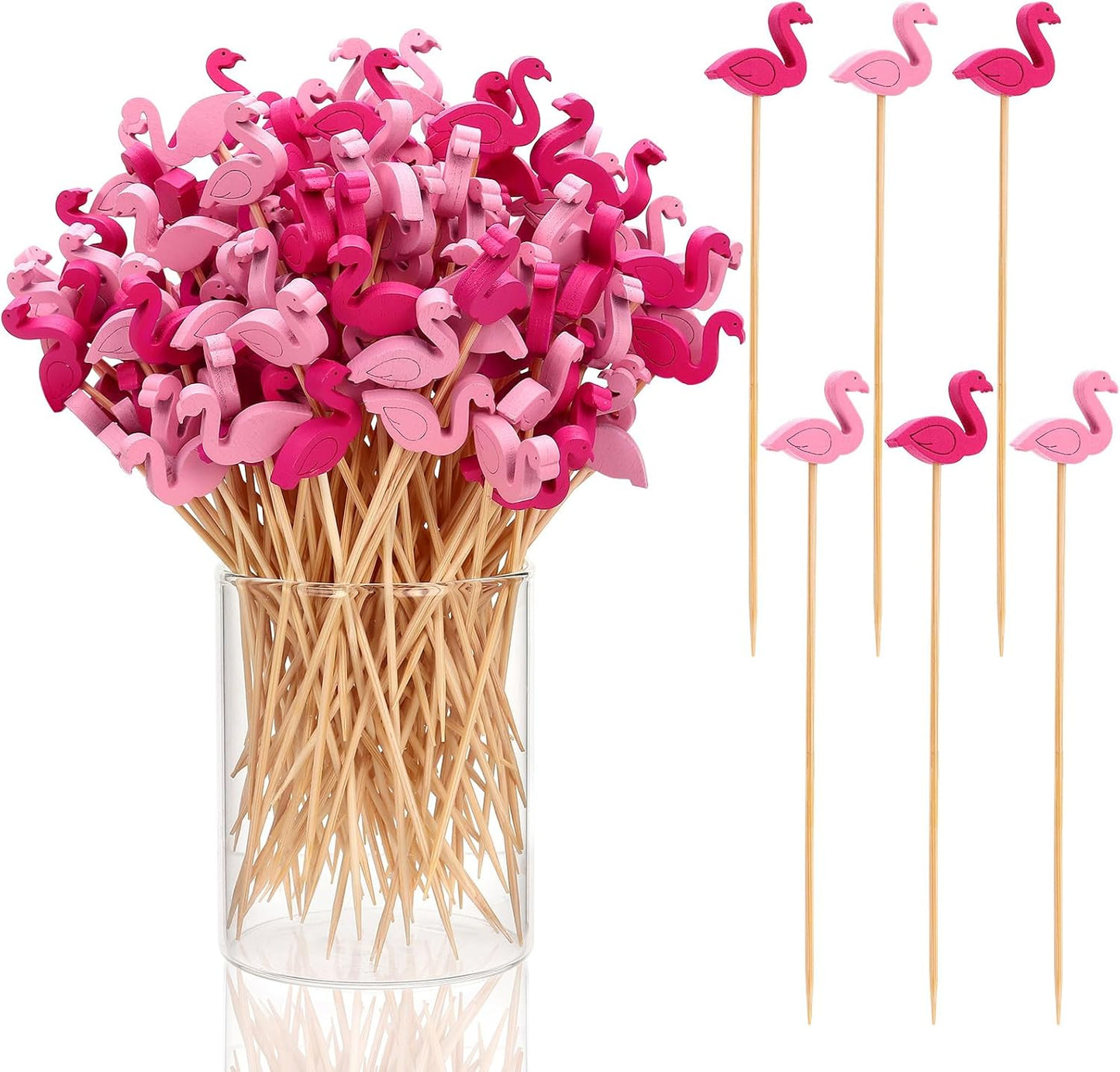 100 Palillos Bambú 4.72pulg para Aperitivos Luau