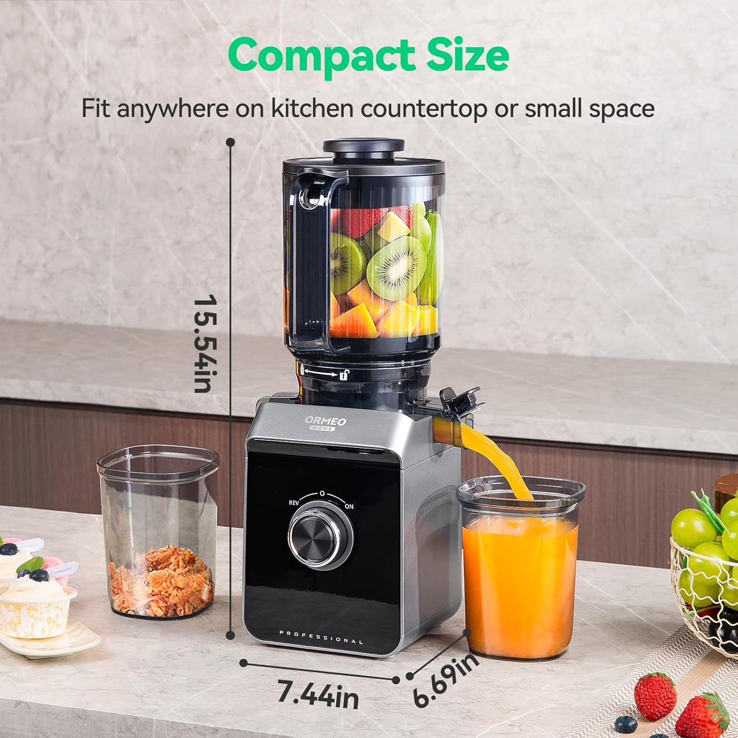 Exprimidor en frío Ormeo Home 5.5pulg para frutas y verduras