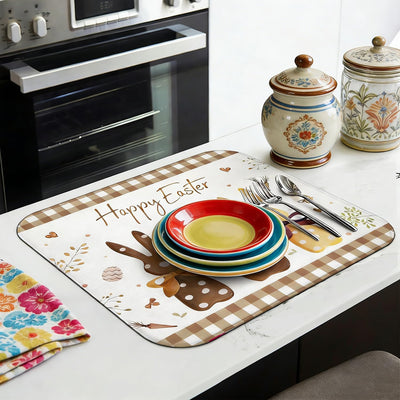Tapete secado platos cocina primavera Pascua decoración