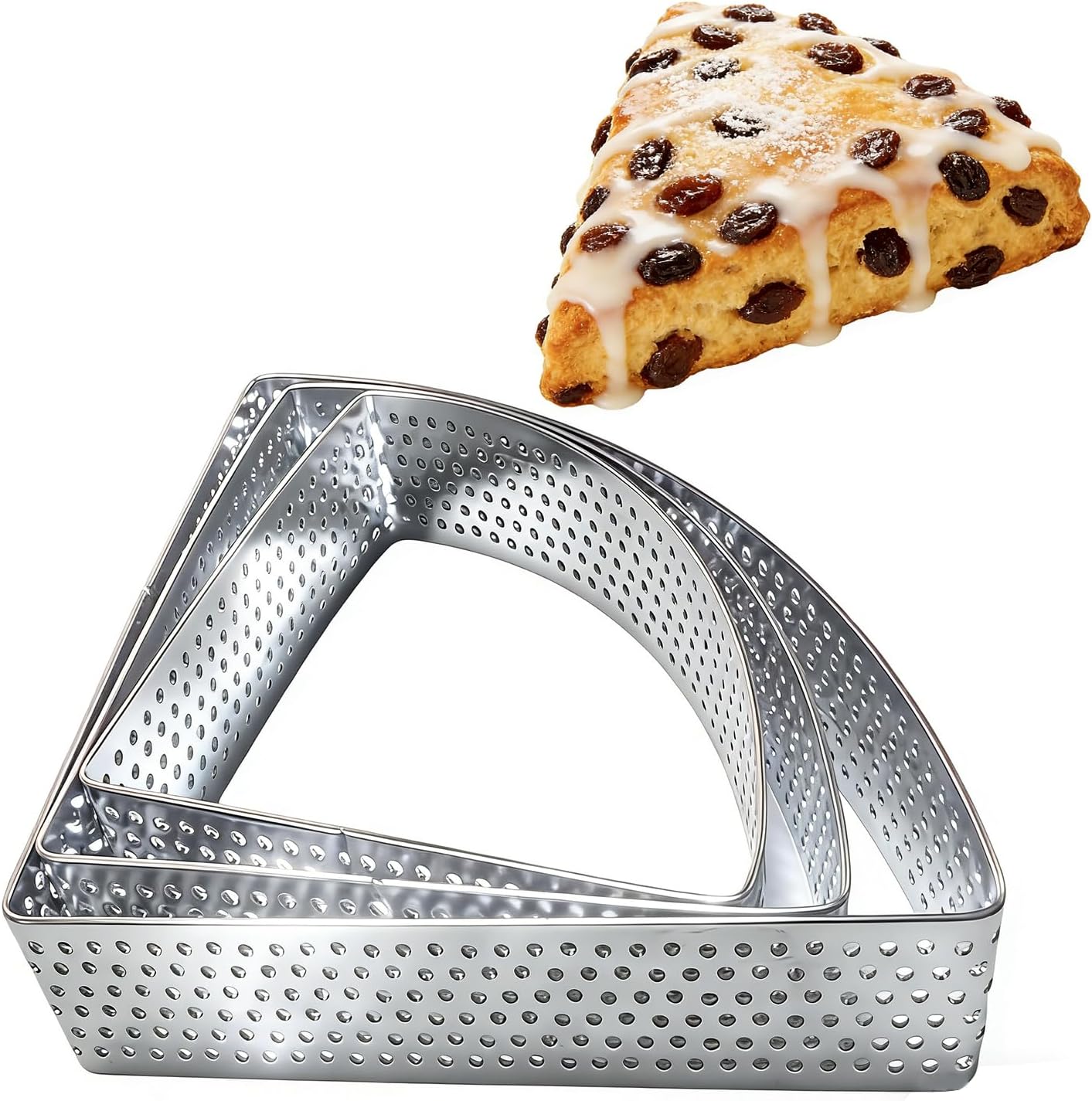 Juego cortador de galletas triangular de acero inoxidable 2.7-3.5 pulgadas