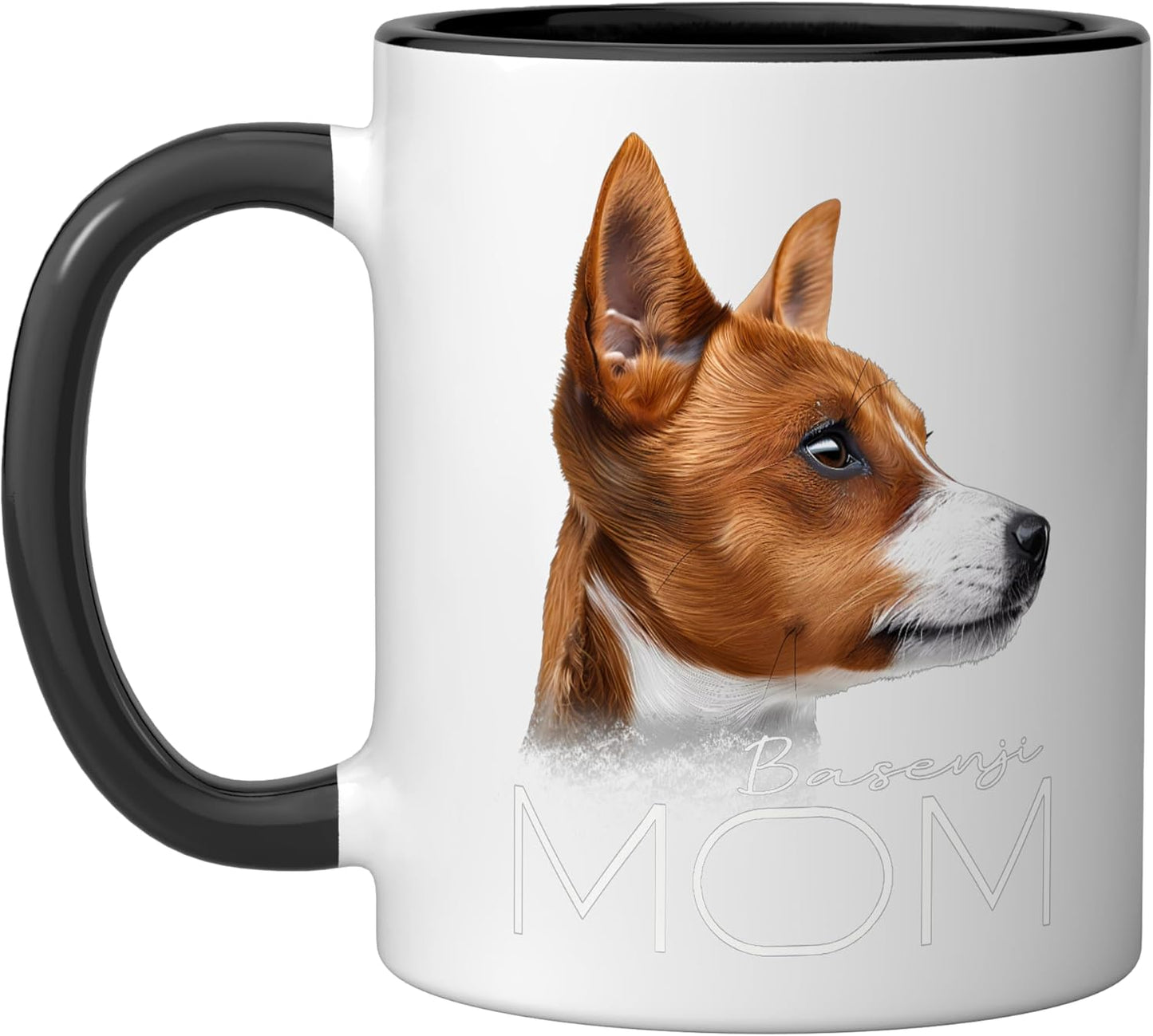 Taza cerámica para dueña de perro Basenji negra/blanca