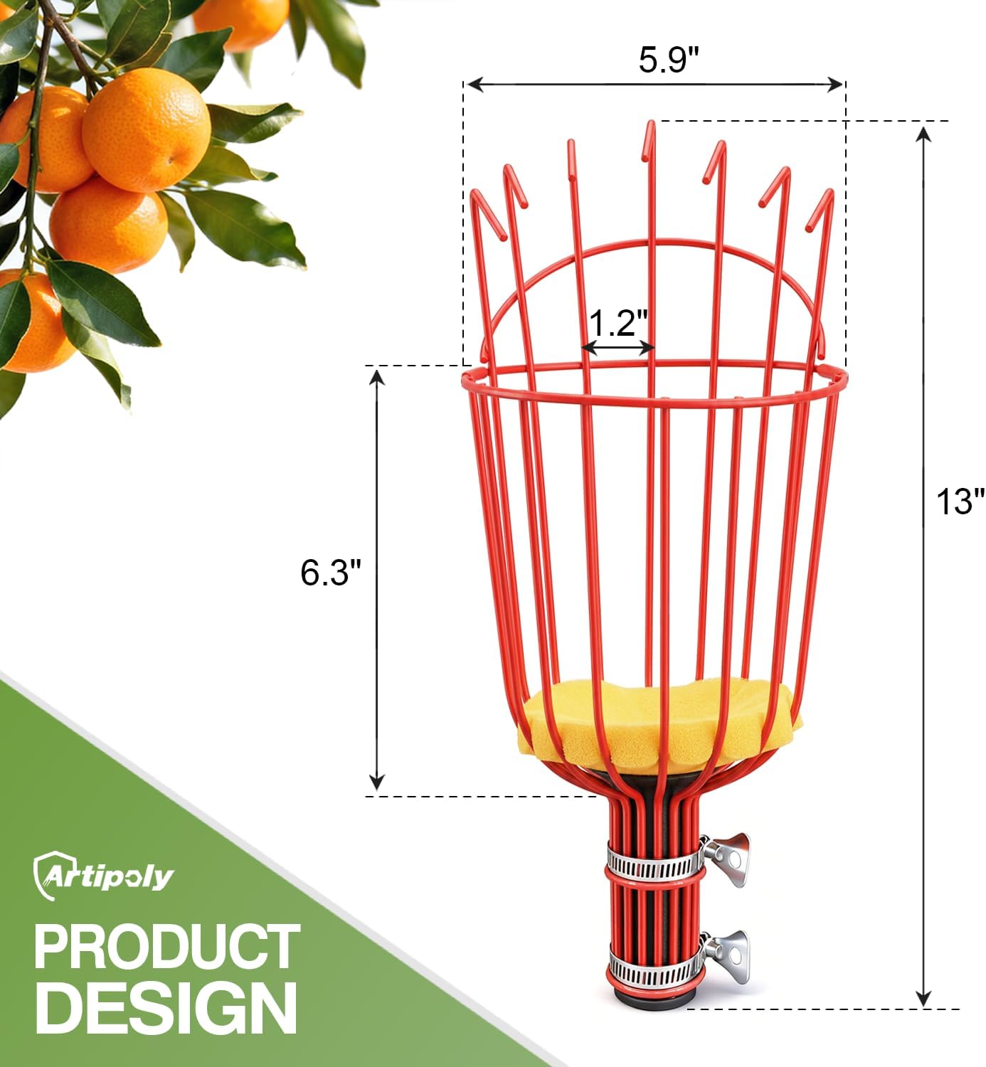 Cabezal cesta recogedor frutas roscado 3/4 pulg