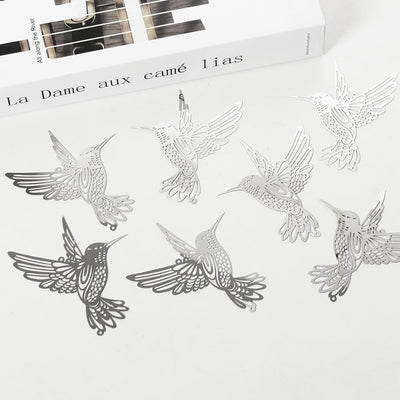 10 Pzas Partes Colgantes Colibrí Metal Plateado para Ventana