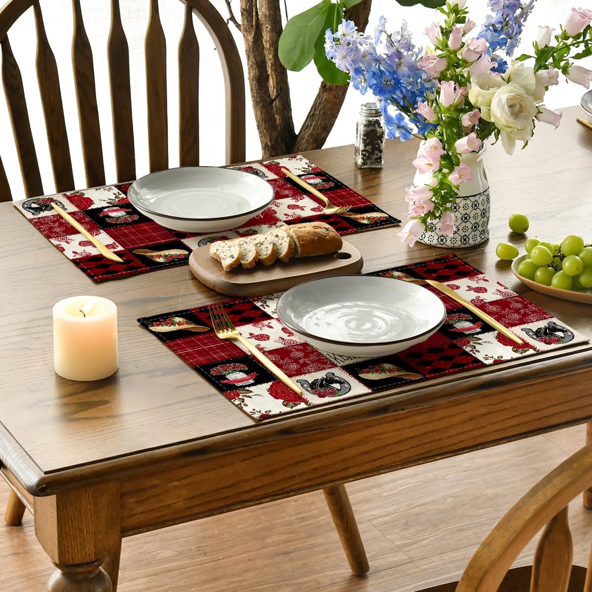 Set 4 manteles Kentucky 12x18pulg decoración fiestas