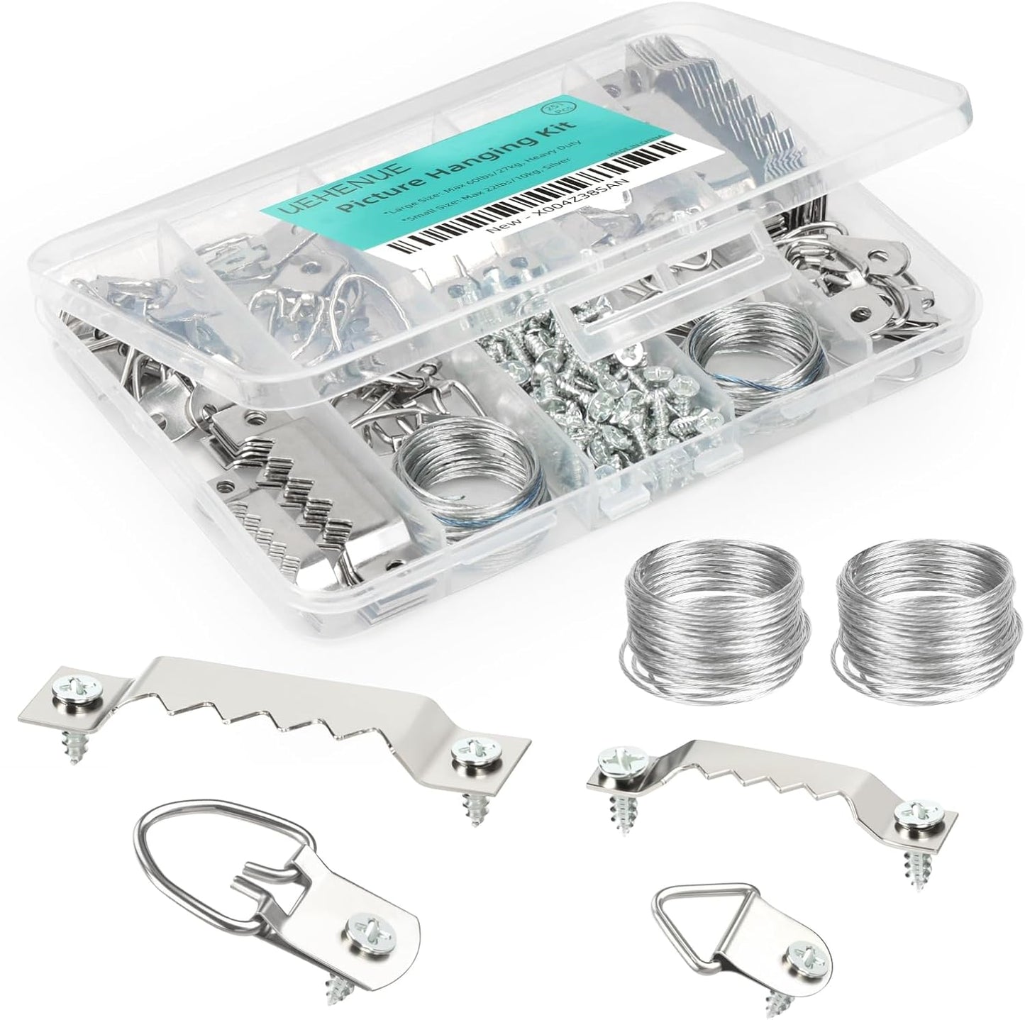 Kit 251 Pzas para colgar cuadros con ganchos y cuerdas