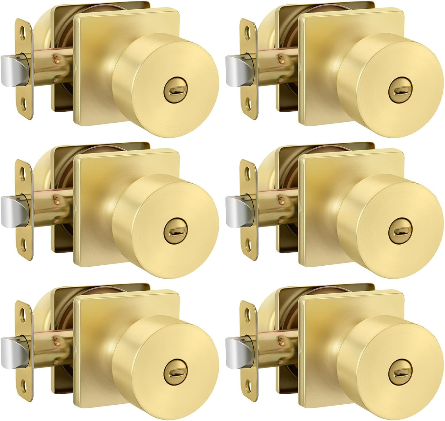 Pomos puerta dorados interior set 6