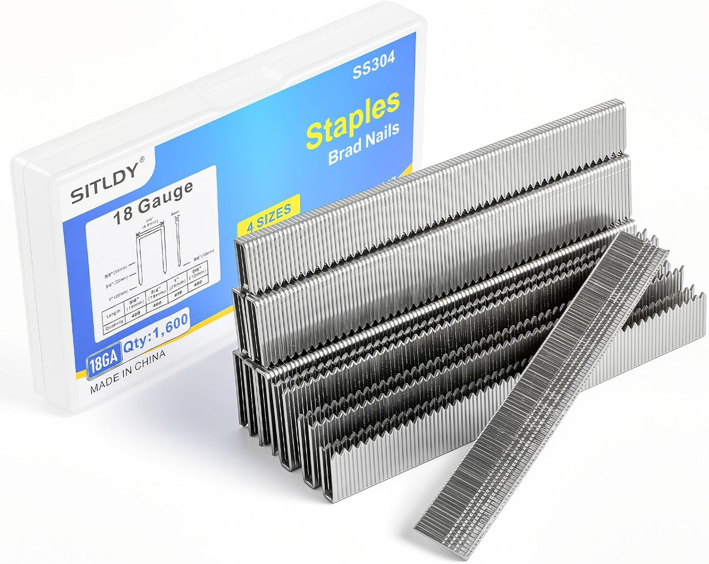 Grapas acero inox 304 1/4pulg 1600uds clavos brad