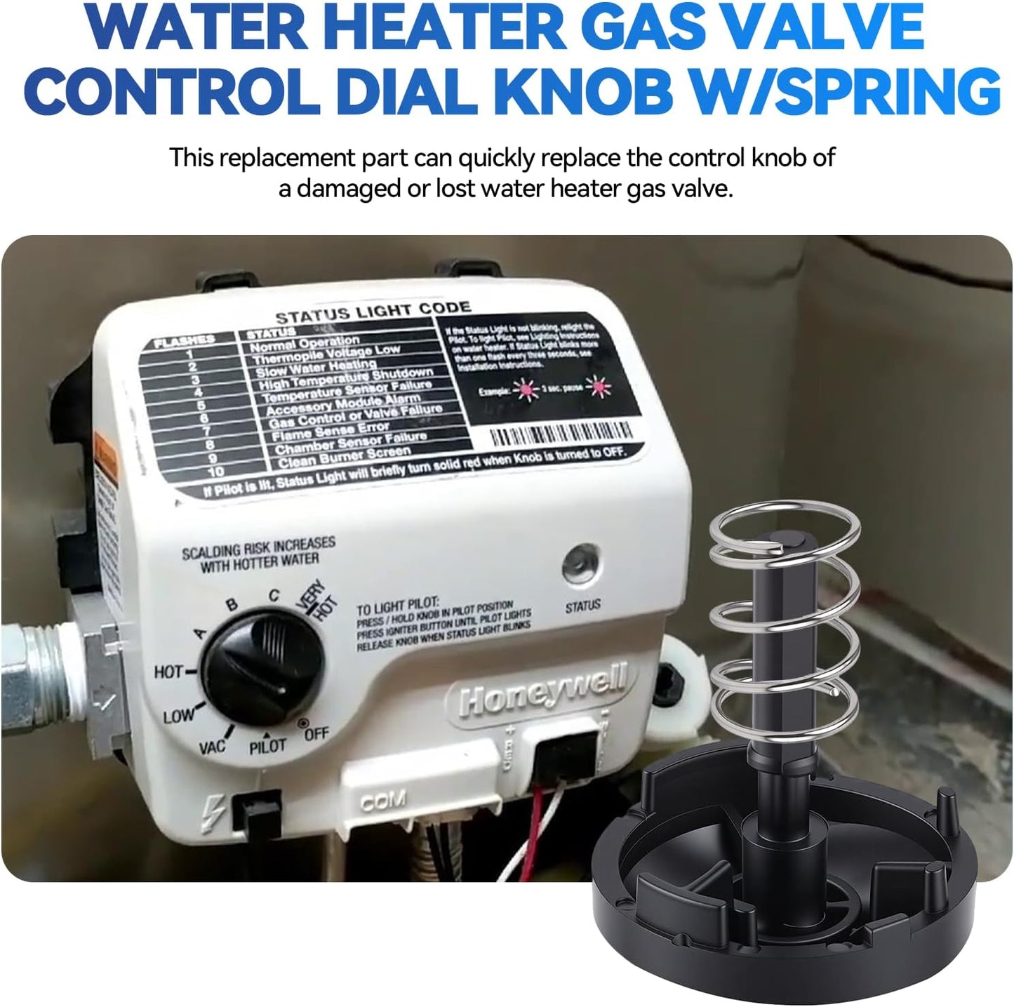Perilla control válvula gas Honeywell repuesto WV8840