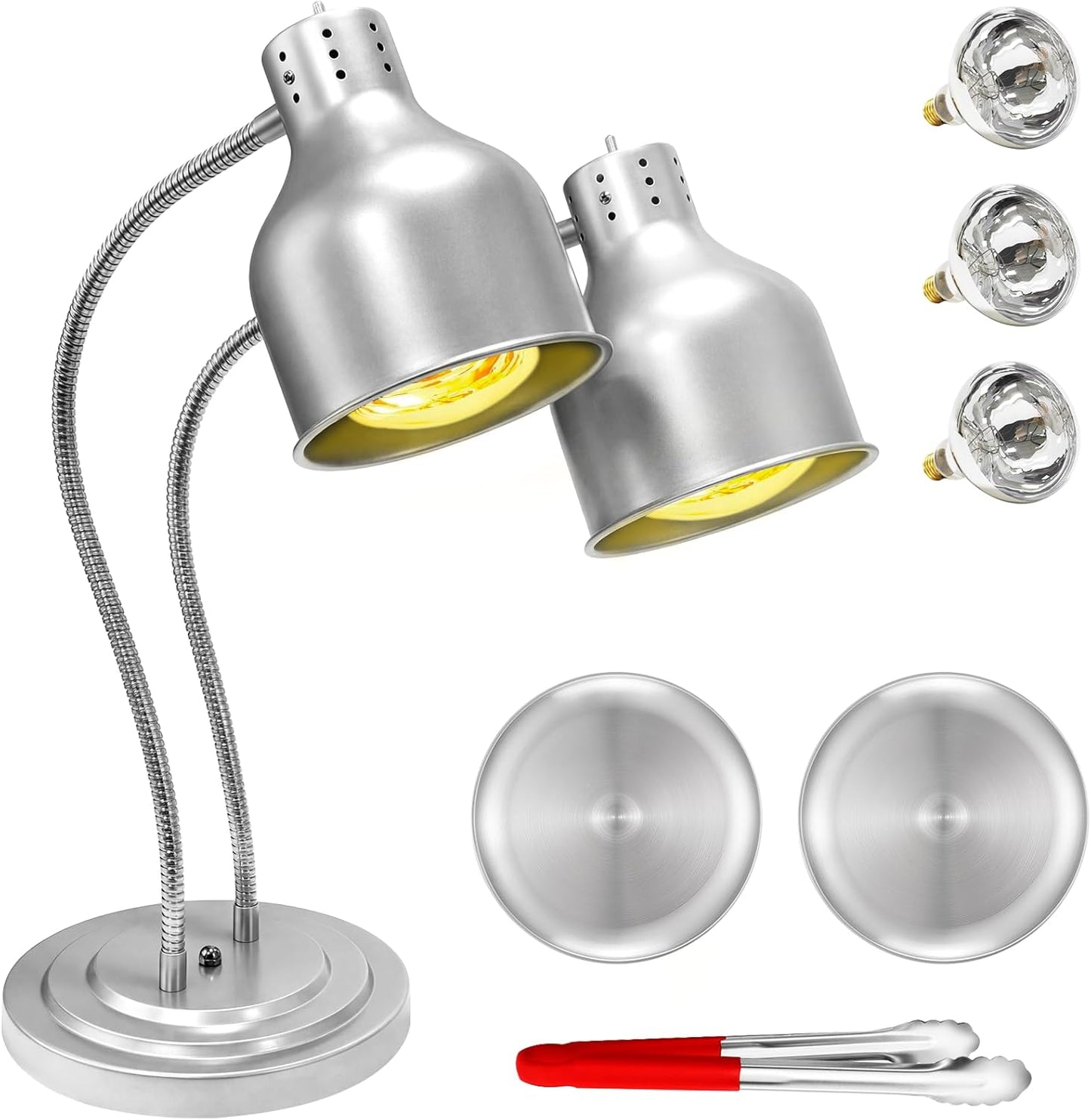 Lámpara calor alimentos 500W 3 bombillas ajustable catering