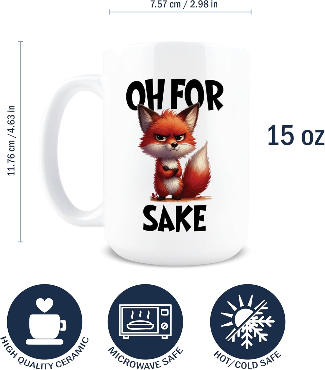 Taza de café sarcástica Hogg de cerámica 15 oz Oh For Fox Sake