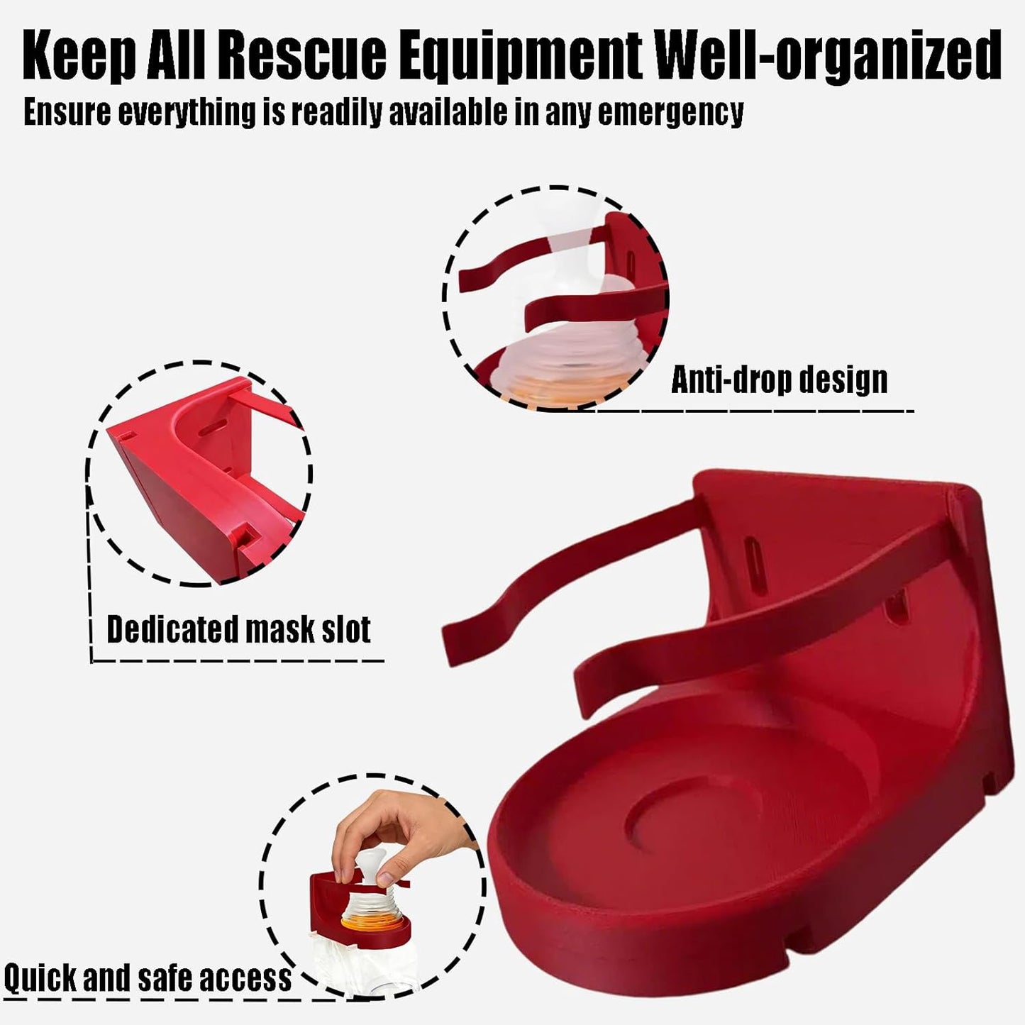 Soporte pared LifeVac con máscara y acceso rápido
