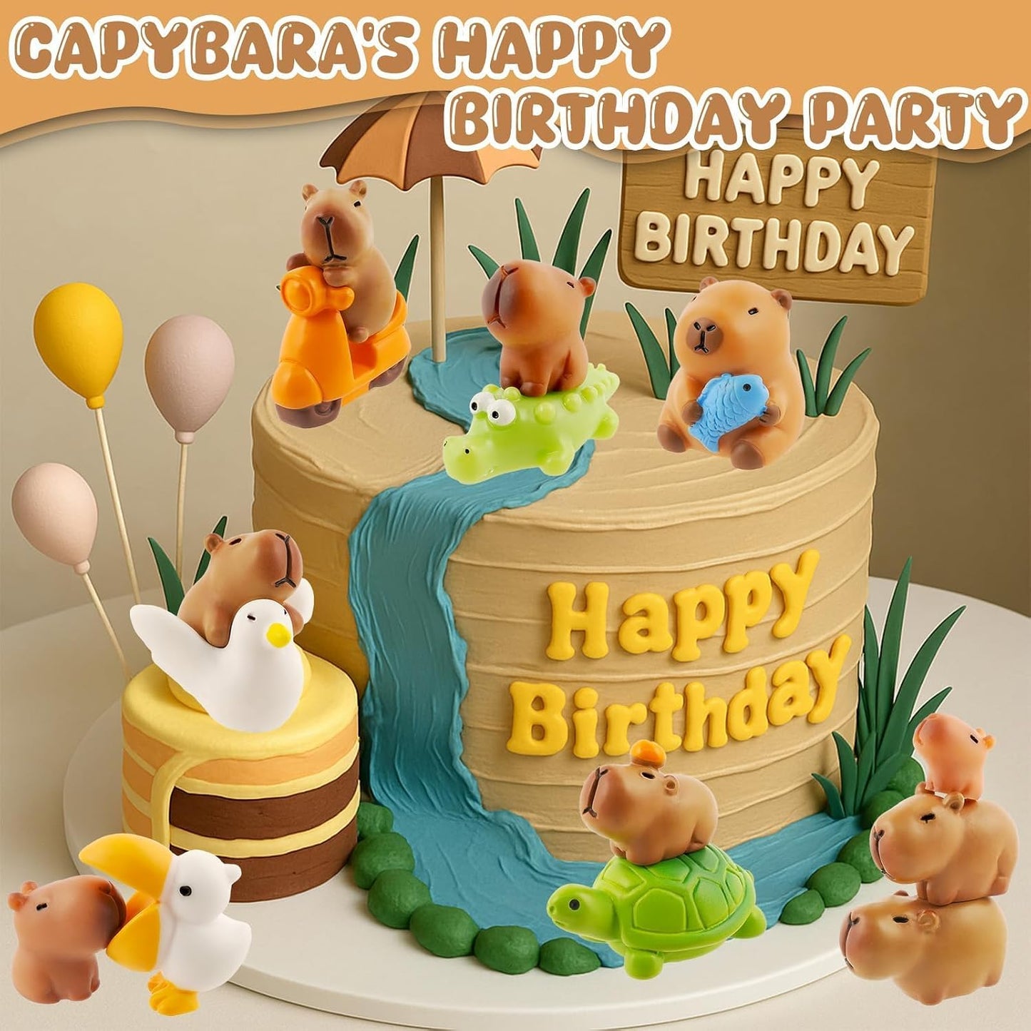 27 Mini Figuras Capybara Resina Decoración Jardín Hogar