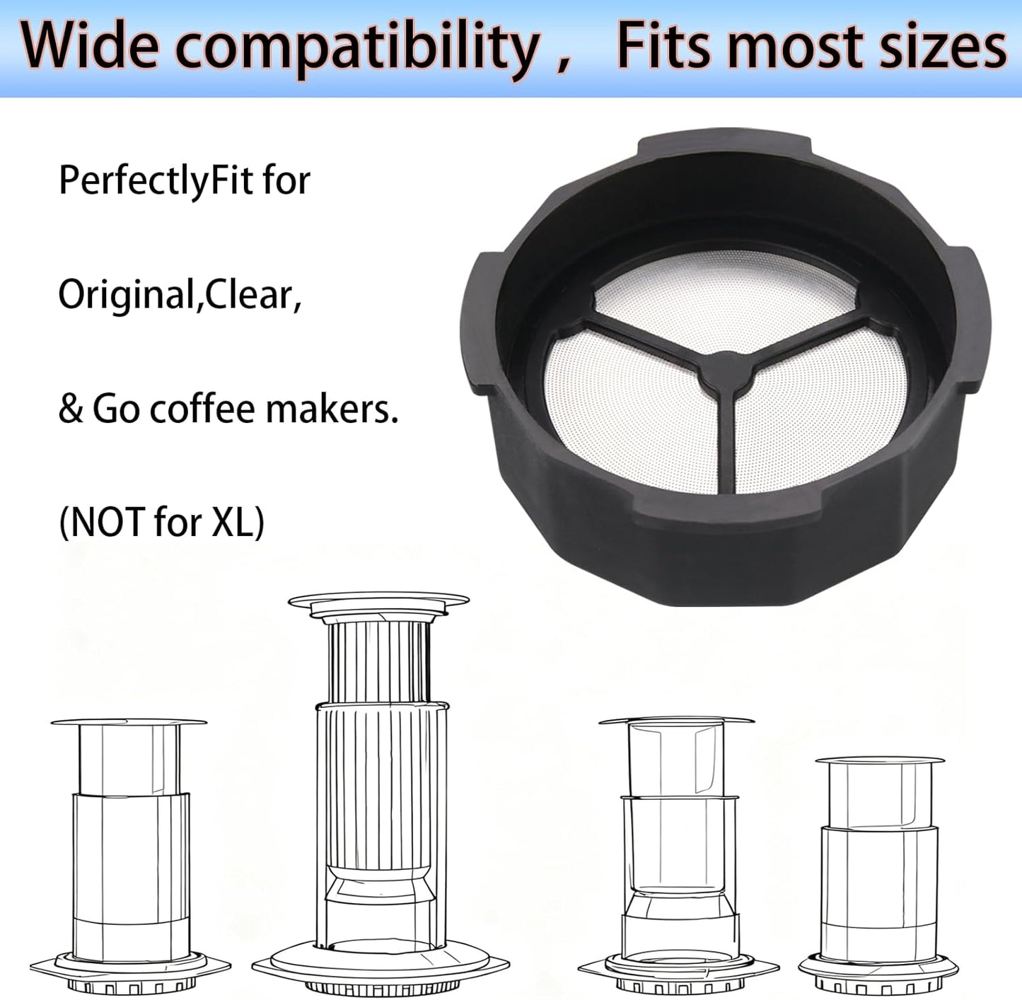 Filtro reutilizable acero inox AeroPress 2en1