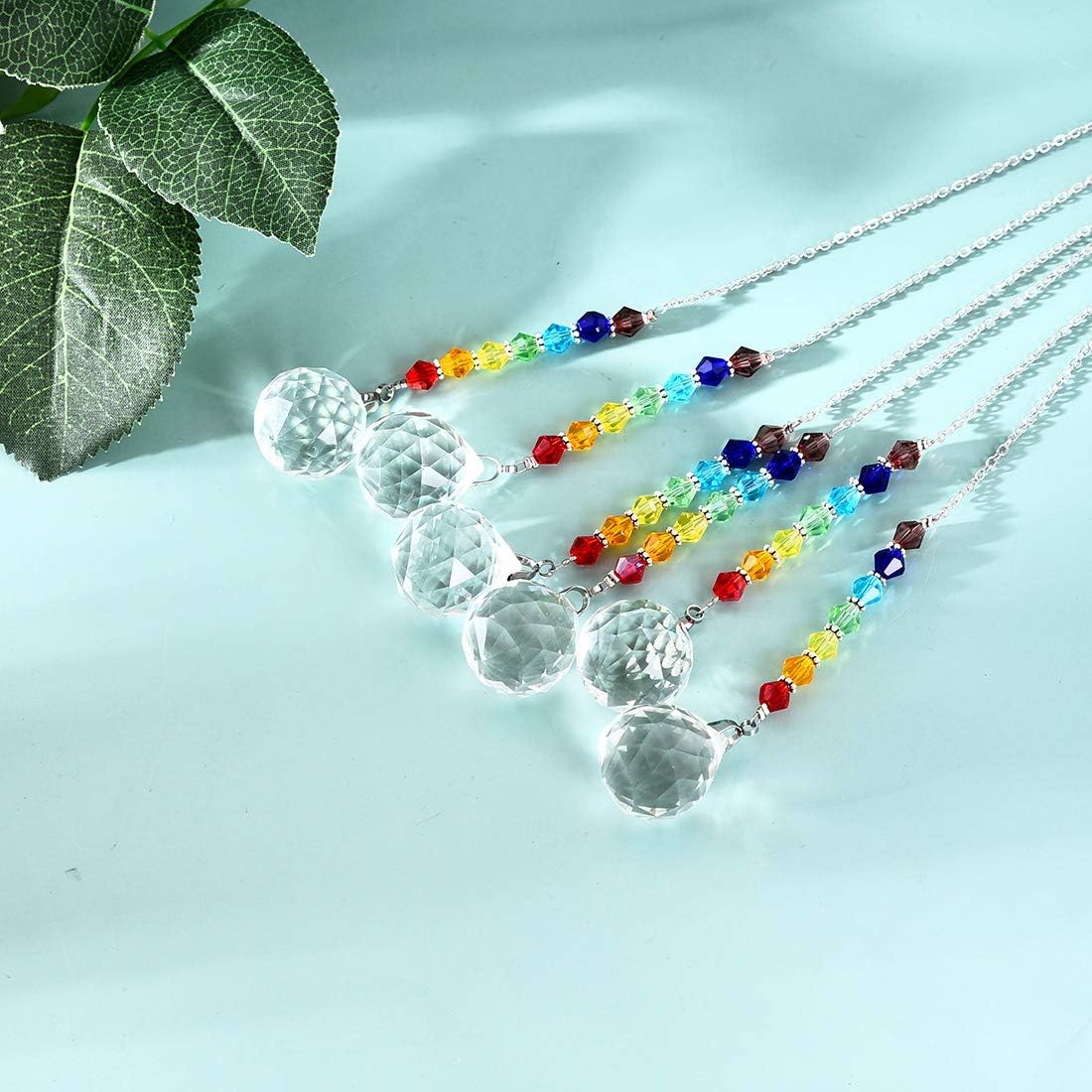 6 Cuentas Cristal Atrapasoles Arco Iris Decoración Ventana