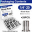 Tuercas de remache aluminio UNC 28 Pzas