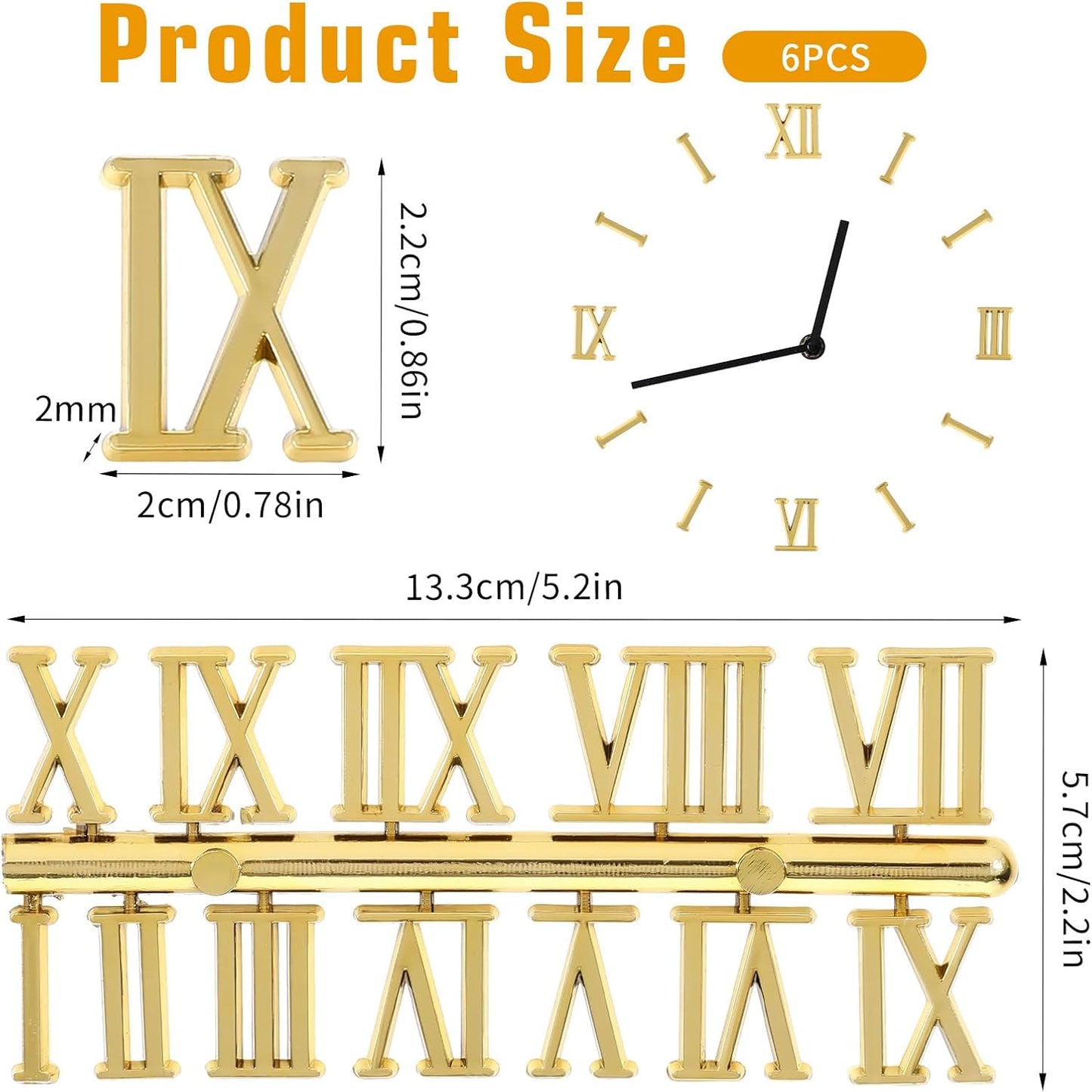 Kit 6 números reloj romanos digitales para bricolaje