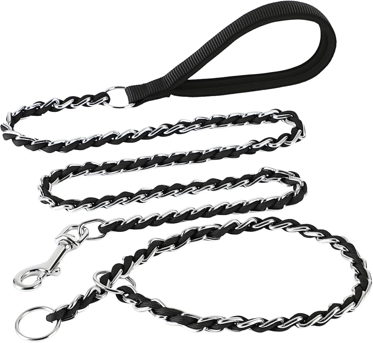 Correa metal perro antimordidas collar cadena P 2-4 pies