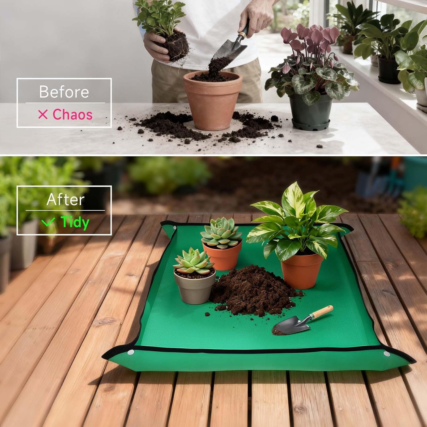 Tapete trasplante 26x26pulg para plantas suculentas impermeable