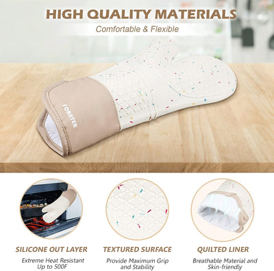 Guantes silicona extralargos 15pulg resistentes 500°F