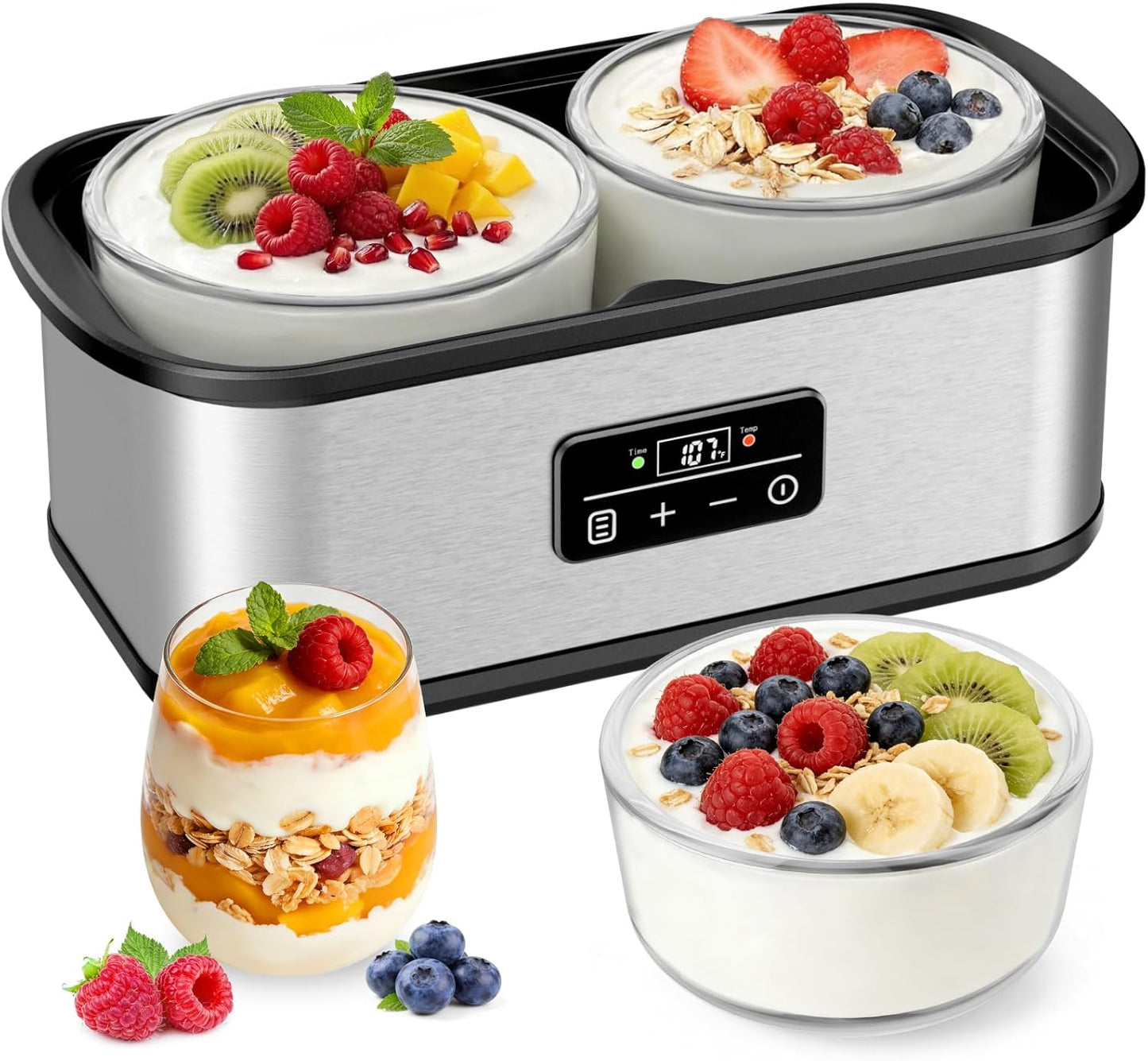 Máquina de yogur con control de tiempo y temperatura