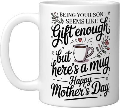 Taza Cerámica Día de la Madre Floral Blanca