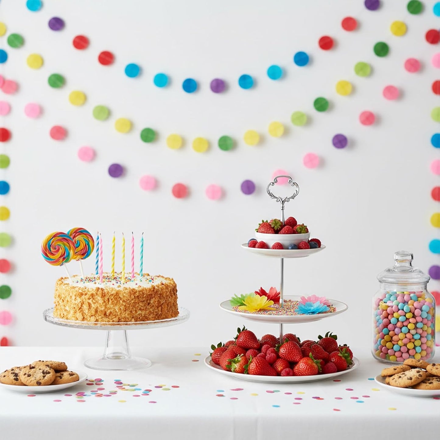 Kit 3 bandejas escalonadas soporte tartas y frutas