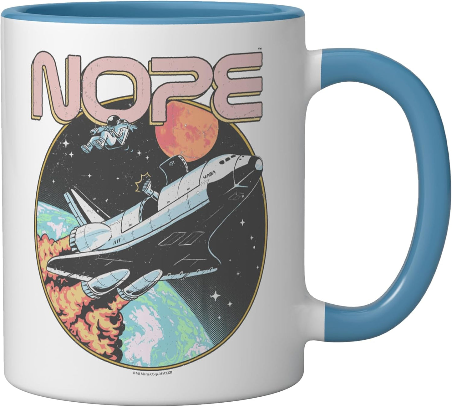 Taza Cerámica Astronauta Ciencia Espacio Azul/Blanco