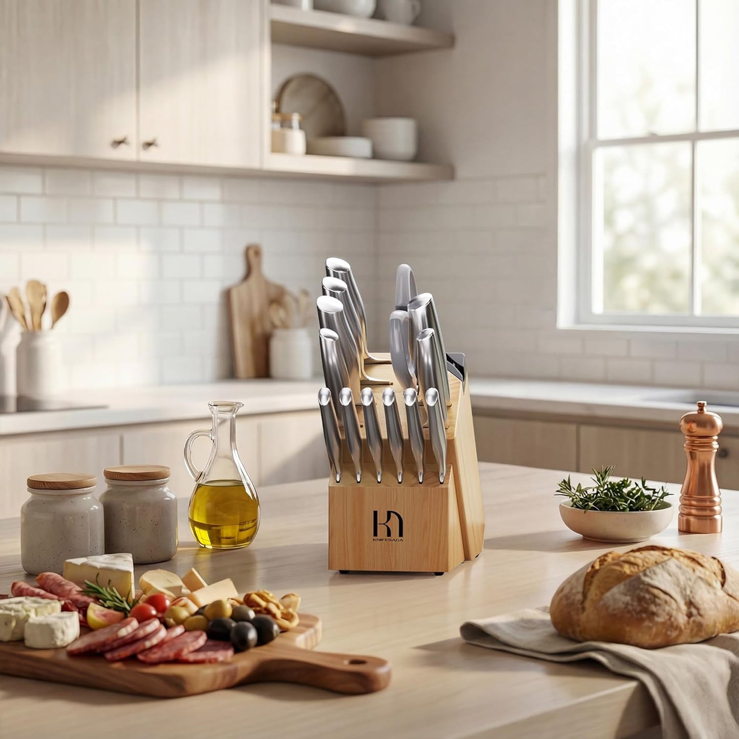 Set 14 Cuchillos Chef Acero Inox Alto Carbono Afilado