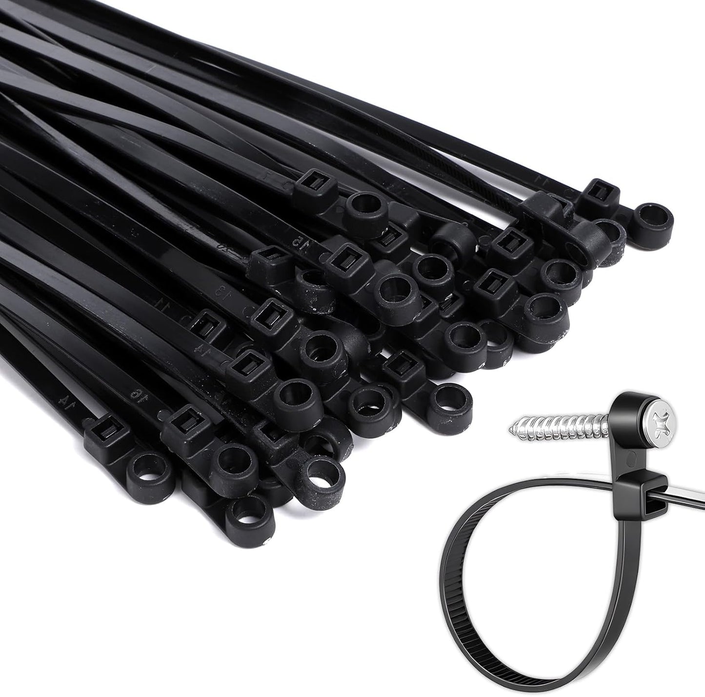 Bridas cable negro orificio 7.5pulg 75lbs pared interior