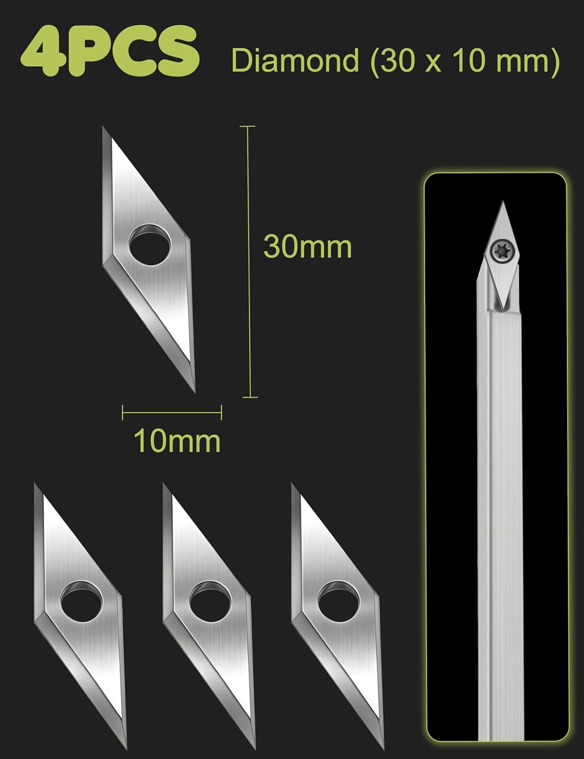 Set 32 Pzas Cortadores Tungsteno Torno Madera 0.433pulg