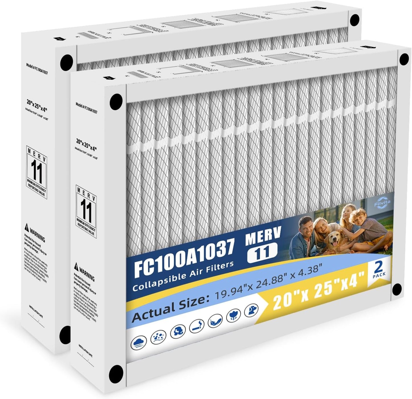 Filtro horno MERV 11 20x25x4 plegable comp Lennox X6673