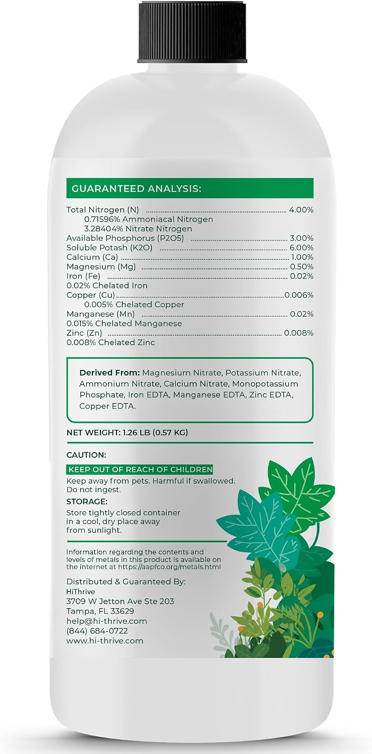 Alimento líquido hidropónico 16oz para plantas 48 usos