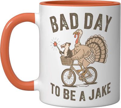Taza Cerámica Jake Turkey Naranja/Blanco