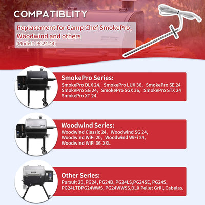 Sonda de sensor de temperatura RTD para parrillas Camp Chef PG24-44