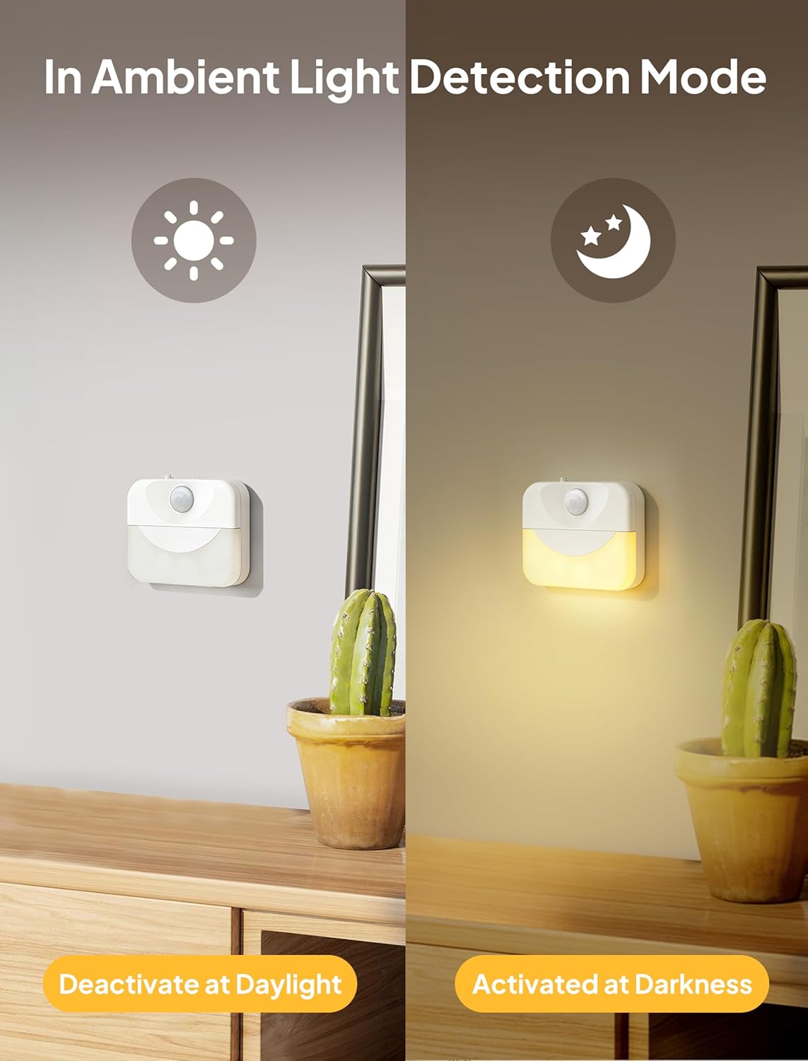 2 Luces Escalera Recargables Sensor Movimiento LED Blanca Caliente