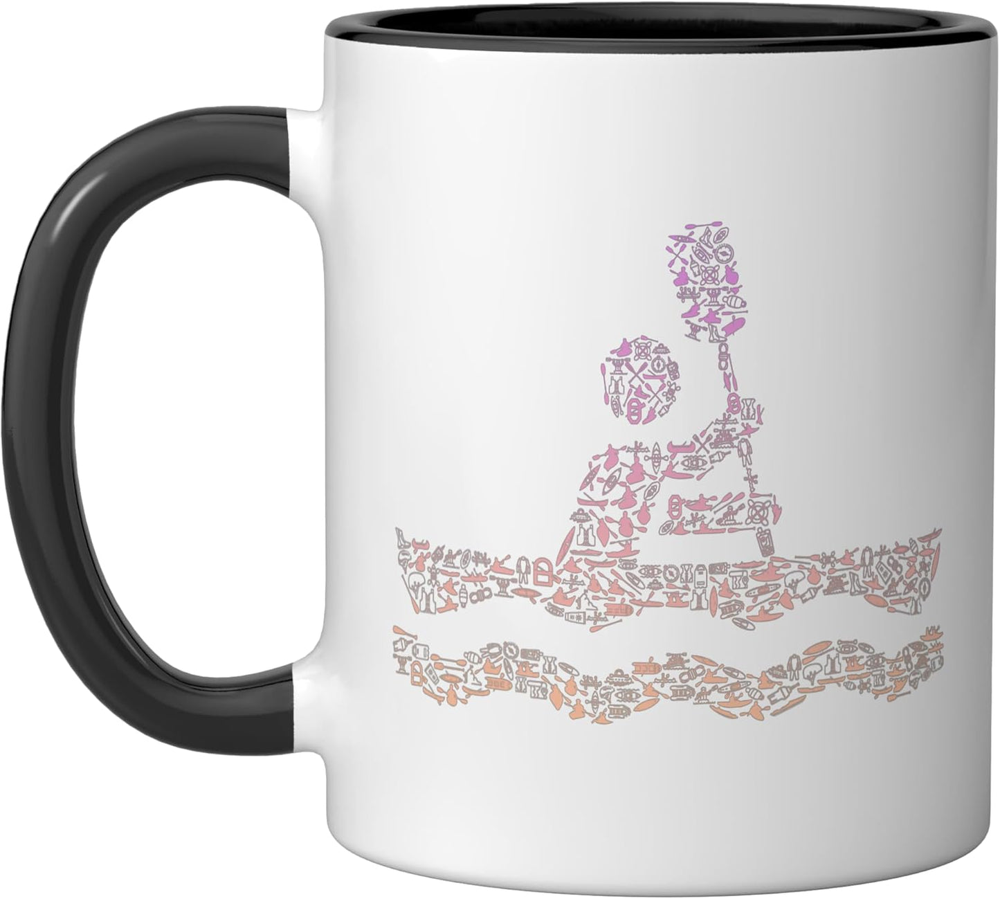 Taza cerámica para kayak mujer negra/blanca