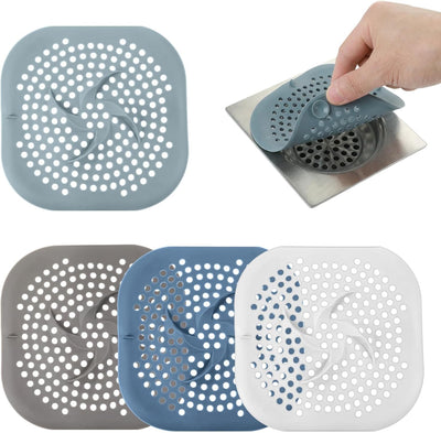 4 Pzas Drenaje Ducha Silicona Con Ventosas Fácil Limpiar