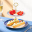 Bandeja porcelana 2 niveles servir cupcakes y postres reutilizable