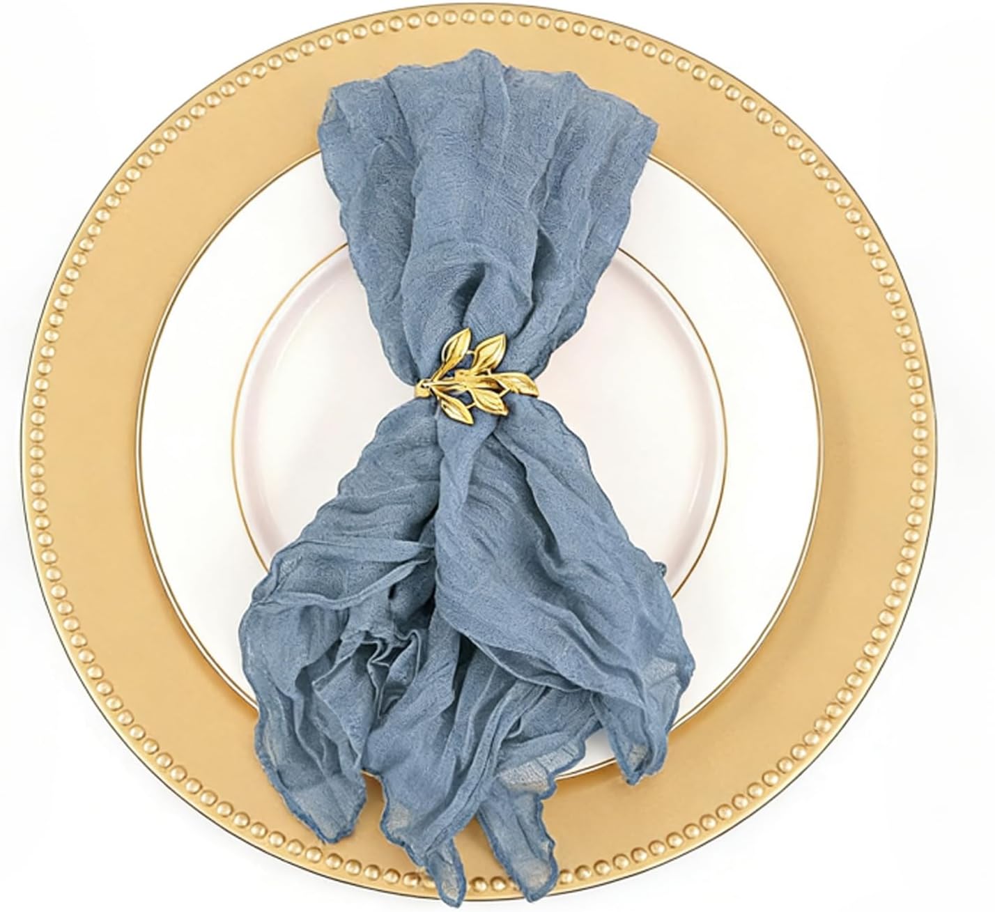 60 Pzas Servilletas Gasa 20x20 Pulg Platos Decorativos para Boda