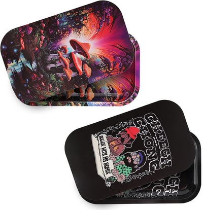 Bandejas decorativas de metal con tapa magnética suave para café, snacks y regalos