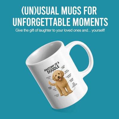 Taza de cerámica Anatomy of A Doodle 11 oz regalo para amantes de perros