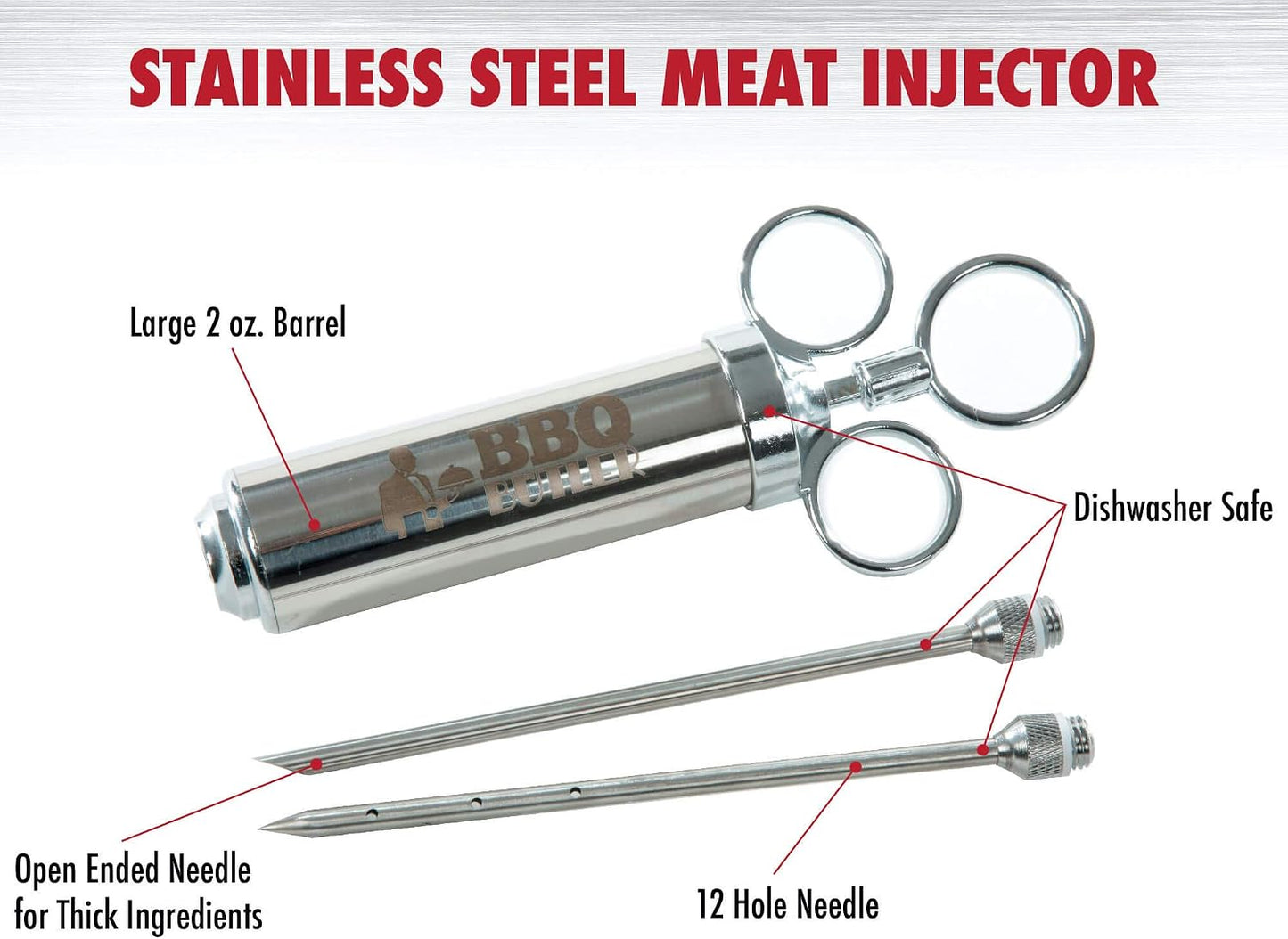Inyector de carne acero inox para barbacoa