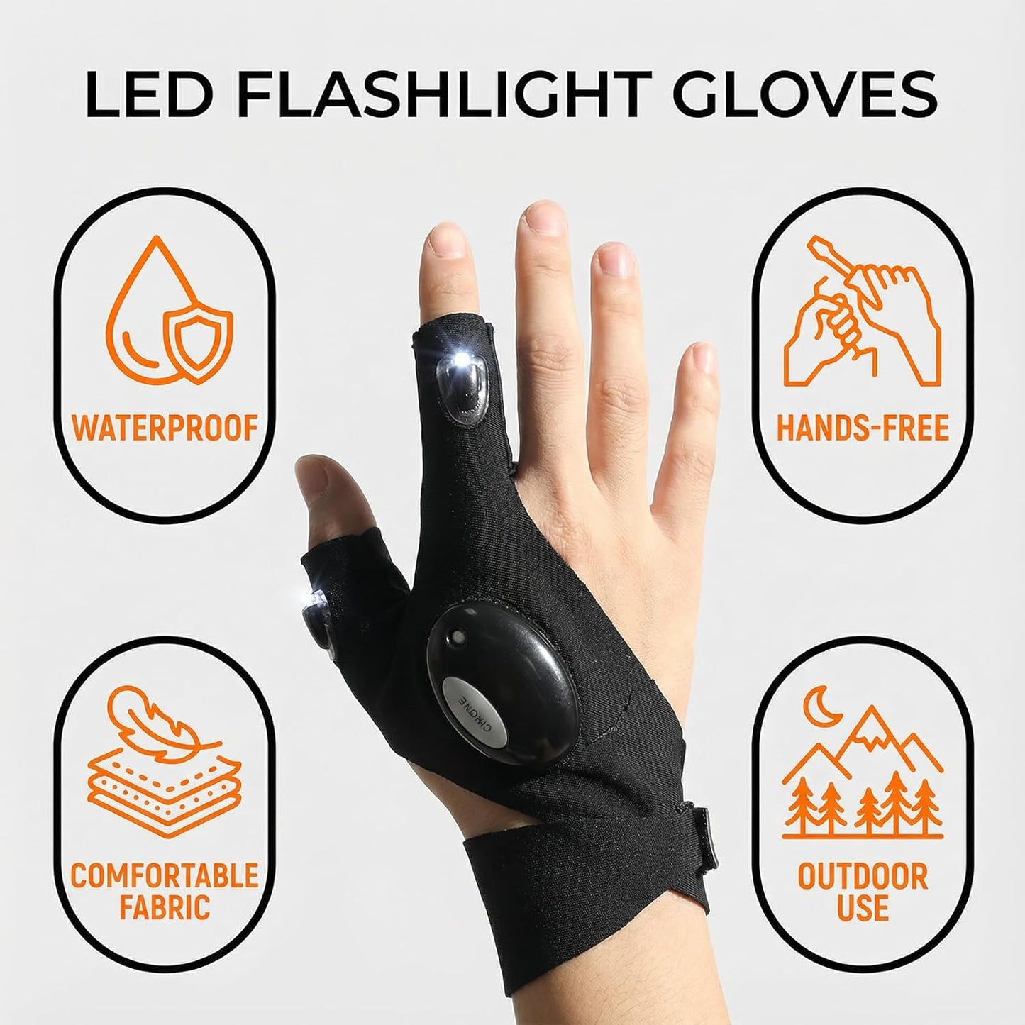 Guantes linterna LED regalo único para hombre