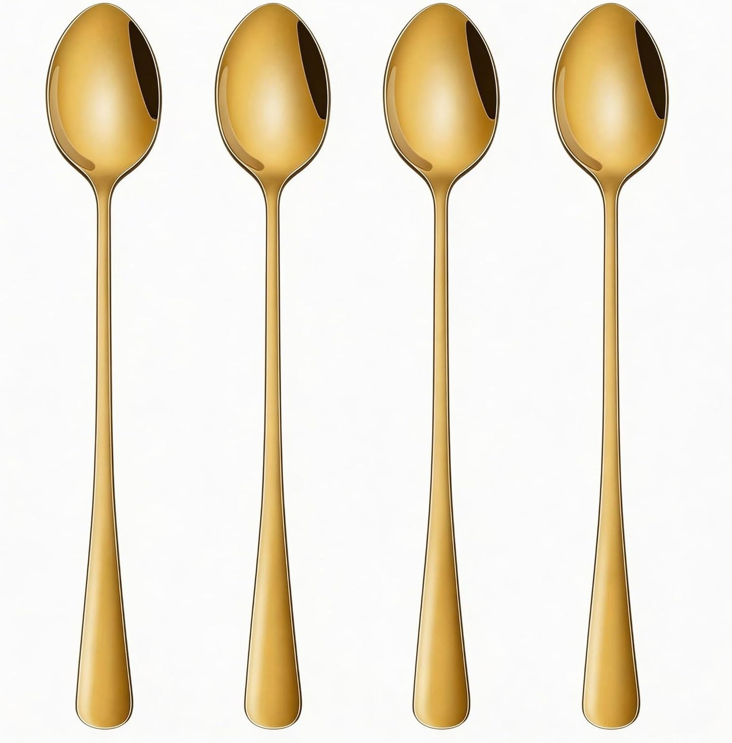 Set 4 cucharas café acero inox doradas 7.7pulg