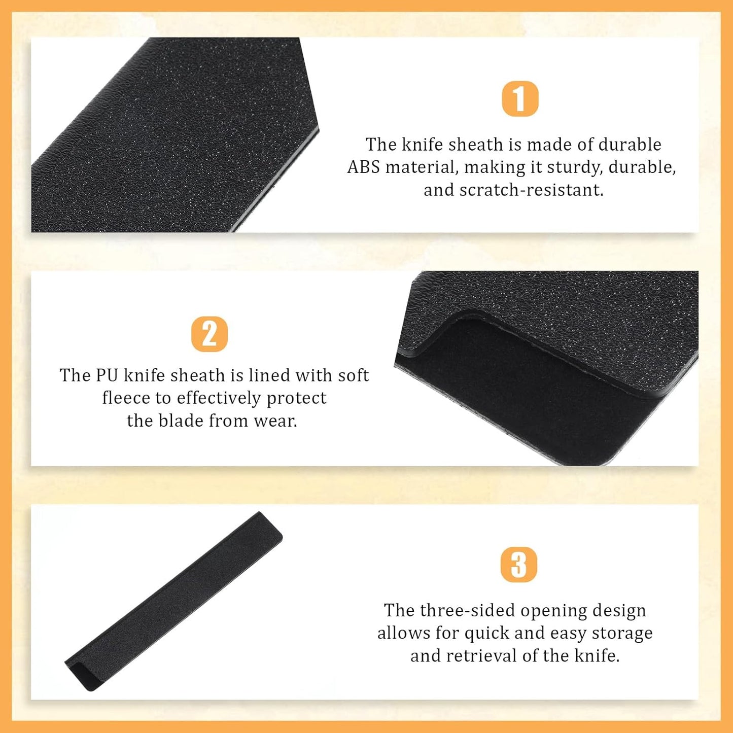 Juego de 3 protectores de bordes para cuchillos de cocina