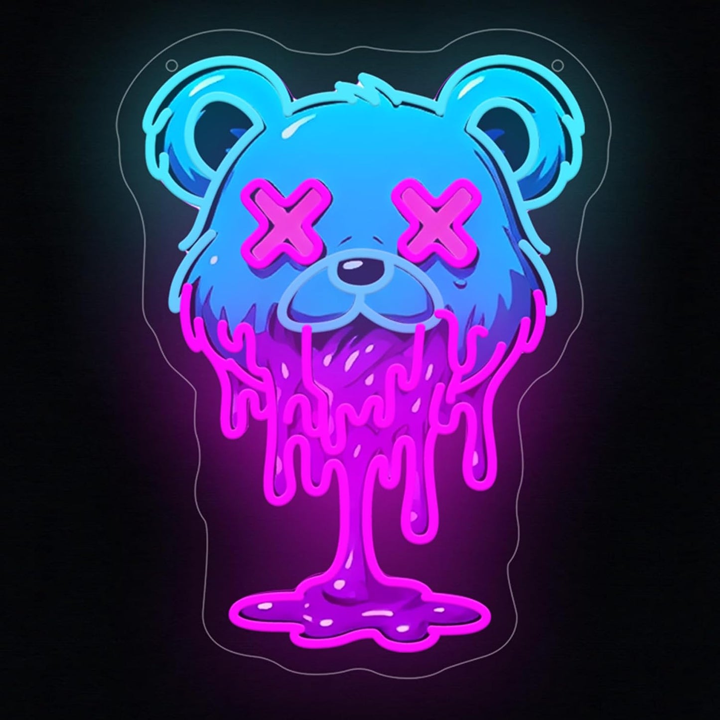 Letrero neón oso hielo LED para dormitorio y sala