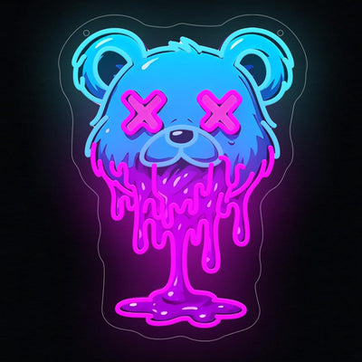 Letrero neón oso hielo LED para dormitorio y sala