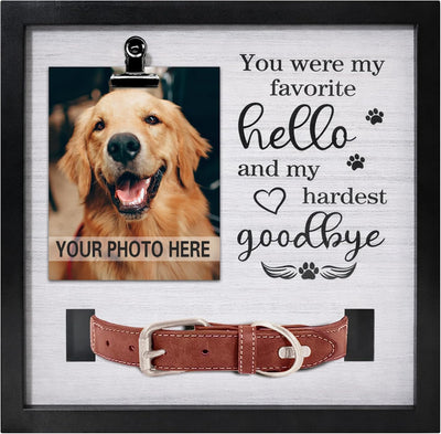 Caja marco condolencias perro con soporte collar