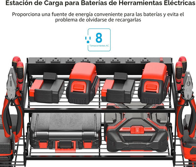 Organizador herramientas garaje con soporte 4 taladros